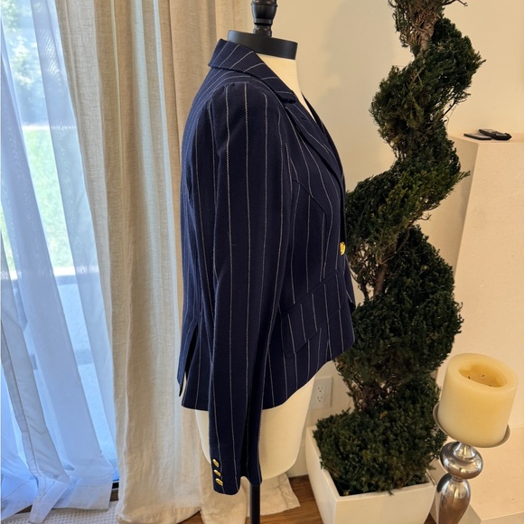 Smythe Navy & White Pin-Striped Women's Blazer - Size 10 - Picture 3 of 11